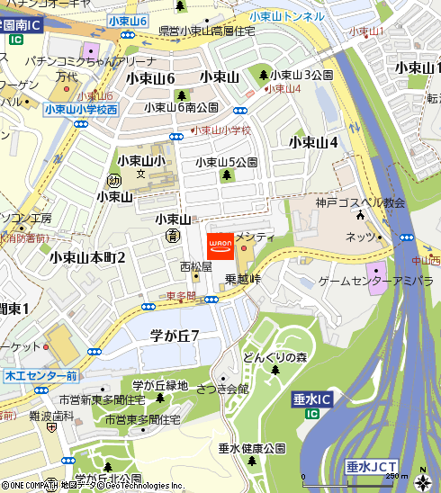 グルメシティ小束山店付近の地図